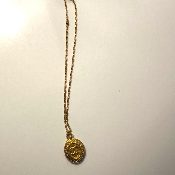 Chanel Vintage Gold Plated CC Medallion Pendant Necklace - Picture 6 of 15